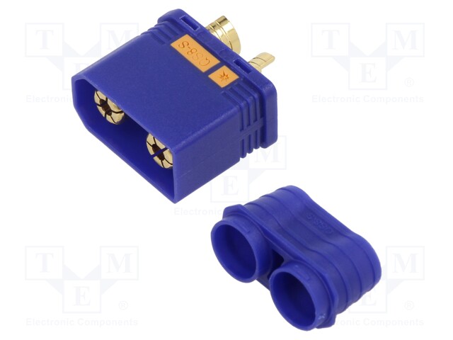 Plug; DC supply; QS; male; PIN: 2; for cable; soldering; blue; 110A