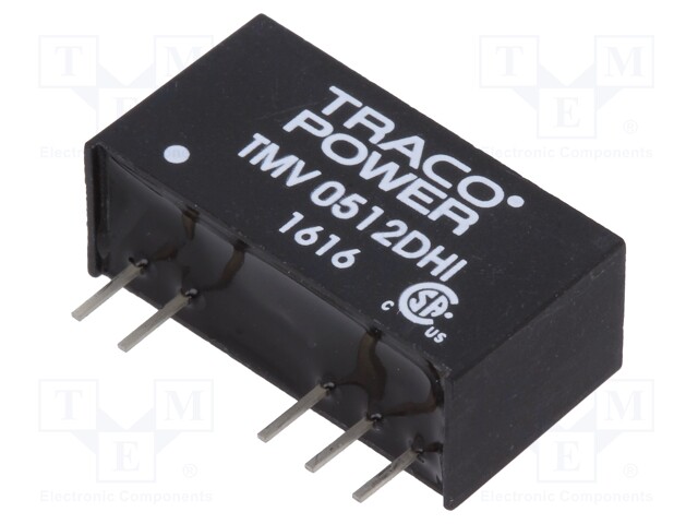 Converter: DC/DC; 1W; Uin: 4.5÷5.5V; Uout: 12VDC; Uout2: -12VDC; SIP7