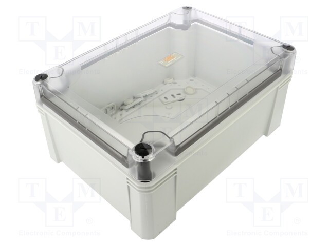 Enclosure: junction box; X: 187mm; Y: 271mm; Z: 110mm; polycarbonate