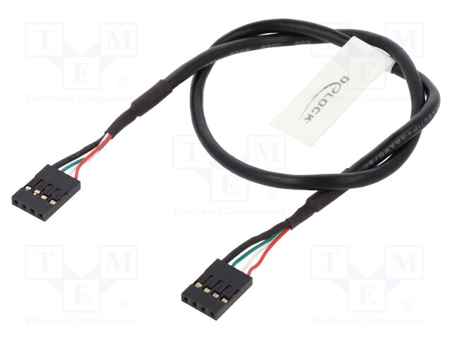 Cable; USB 2.0; both sides,4pin pin header; 0.4m; black