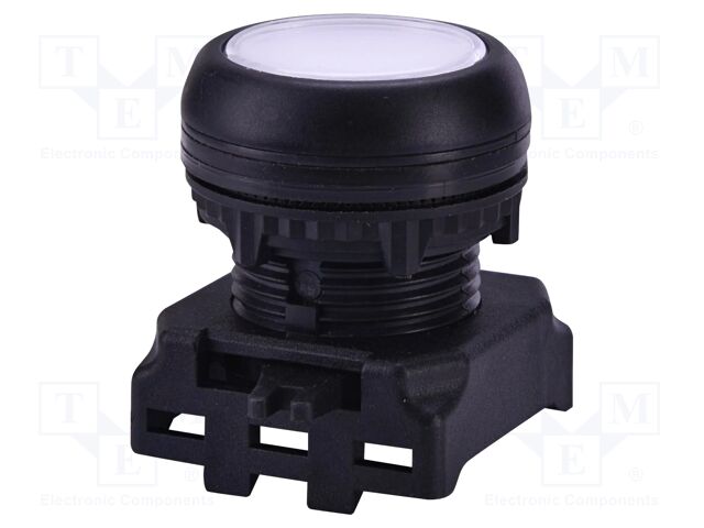Switch: push-button; 22mm; white; LED; IP65; flat; E; Pos: 2; Ø22.5mm