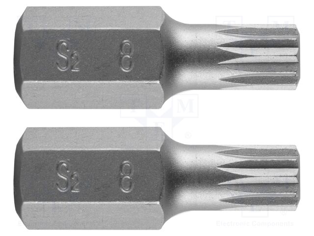 Screwdriver bit; spline (12-angles); XZN M8; Overall len: 30mm