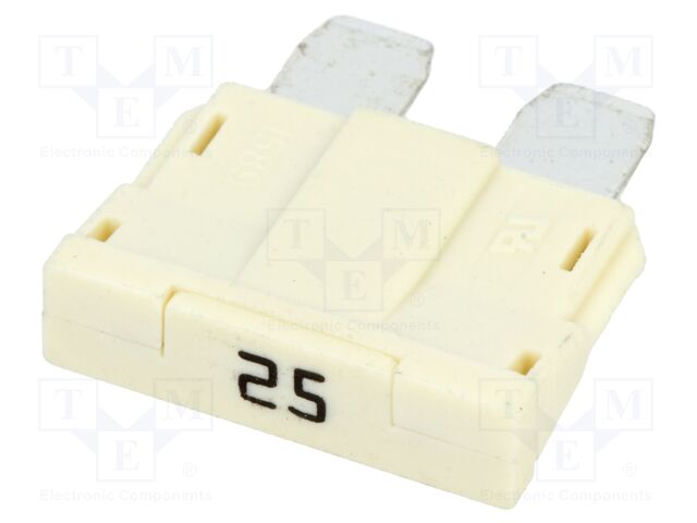 Fuse: fuse; 25A; 250VAC; 58VDC; automotive; 19mm