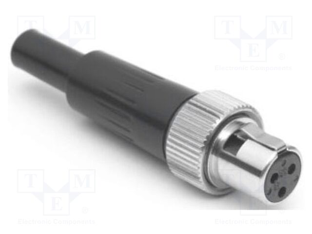 Plug; XLR mini; female; PIN: 6; for cable; soldering; 1.2A; 0.38mm2