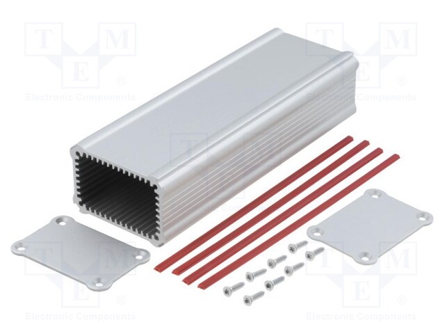 Enclosure: with panel; TUS; X: 58mm; Y: 160mm; Z: 39mm; aluminium