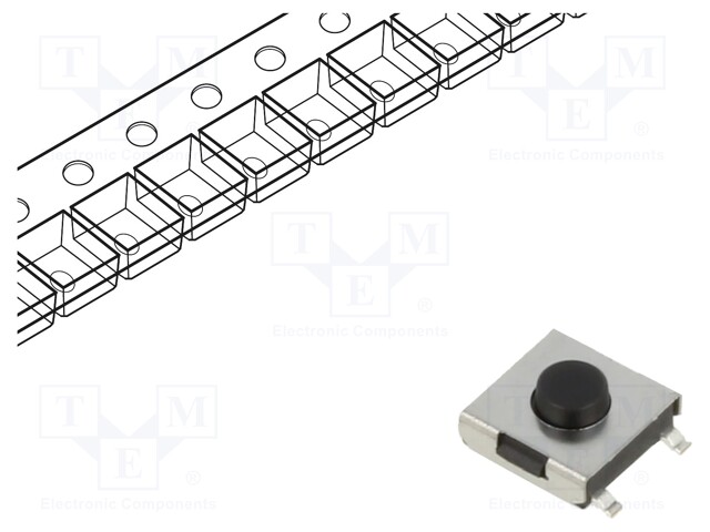 Microswitch TACT; SPST-NO; Pos: 2; 0.05A/12VDC; SMT; none; 3.2N
