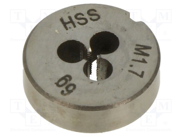 Threading die; M1,7; 0.35; high speed steel; H: 5mm; Øout: 16mm