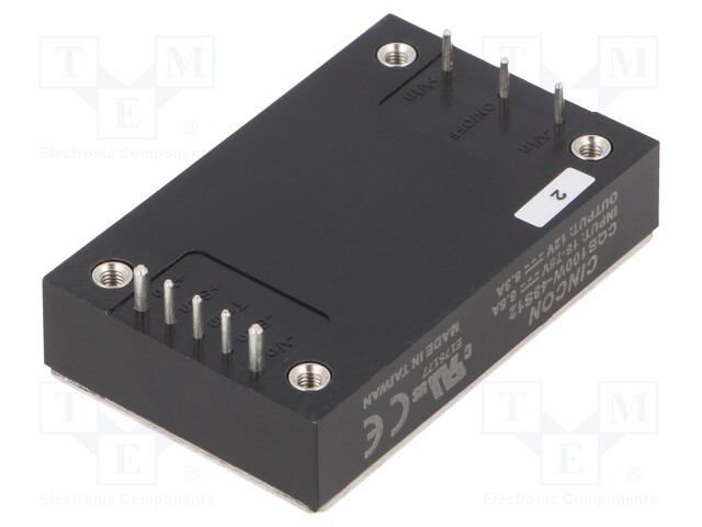 Converter: DC/DC; 100W; Uin: 18÷75V; 12VDC; Iout: 8.3A; 66g; 250kHz