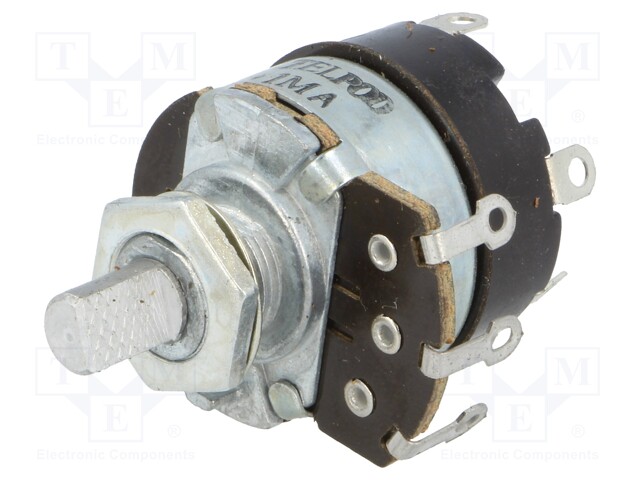 Potentiometer: shaft; single turn; 1MΩ; 500mW; ±20%; soldered; 6mm