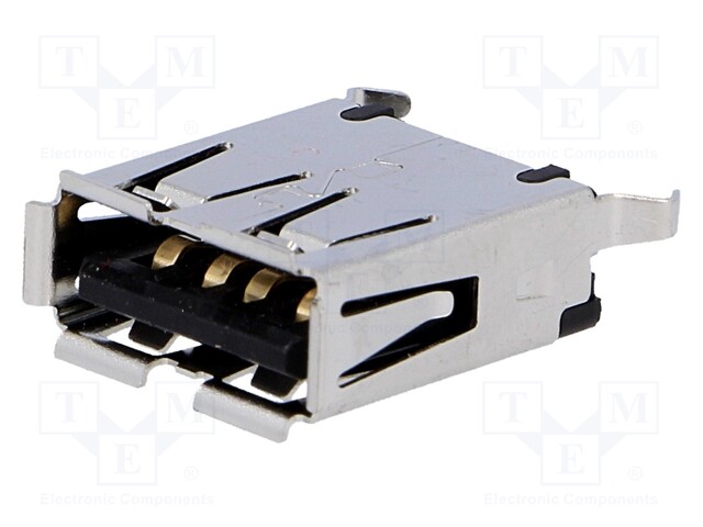 Socket; USB A; on PCBs; THT; PIN: 4; straight