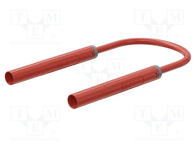 Test lead; 32A; insulated; Urated: 1kV; Len: 2m; red; Insulation: PVC