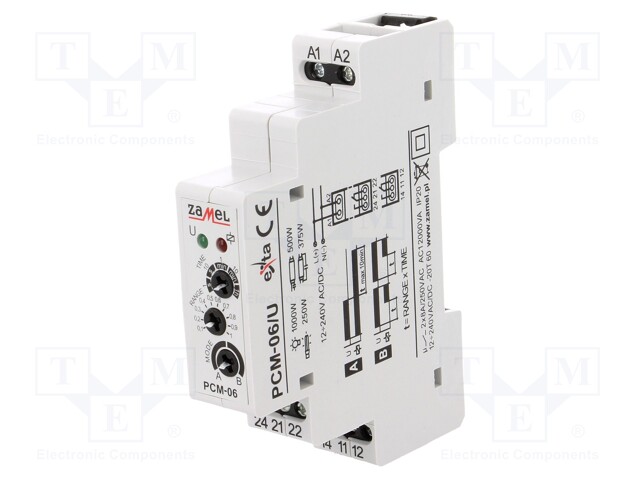 Timer; 0,1s÷1h; DPDT; 250VAC/8A; 12÷240VAC; 12÷240VDC; DIN; PIN: 8