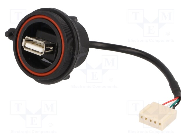 Socket; USB A; USB Buccaneer; for panel mounting,rear side nut