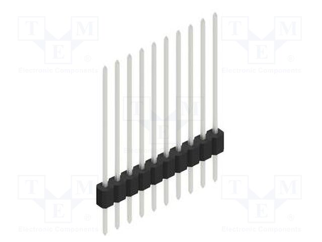 Connector: pin strips; pin header; male; PIN: 10; 1.27mm; THT; 1x10