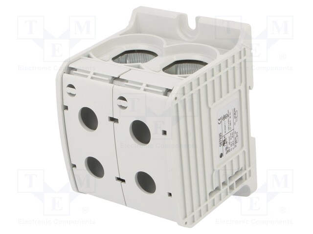 Splice terminal: rail; STB; 300mm2; ways: 1; terminals: 4; grey; TS35