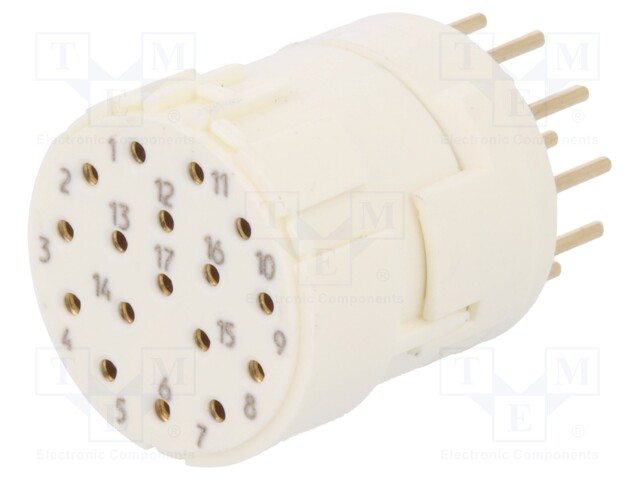 Connector: M23; PIN: 17; female; THT; 160V; 8A; Series: Han M23