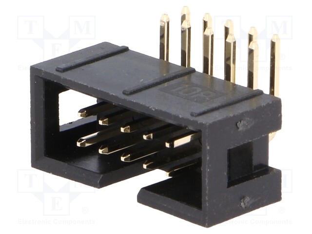 Socket; IDC; male; PIN: 10; angled 90°; THT; gold-plated; 2.54mm