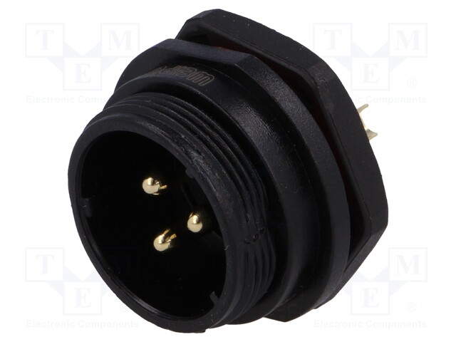 Socket; male; SP21; PIN: 3; IP68; soldering; 500V; 4mm2; 30A; -25÷85°C