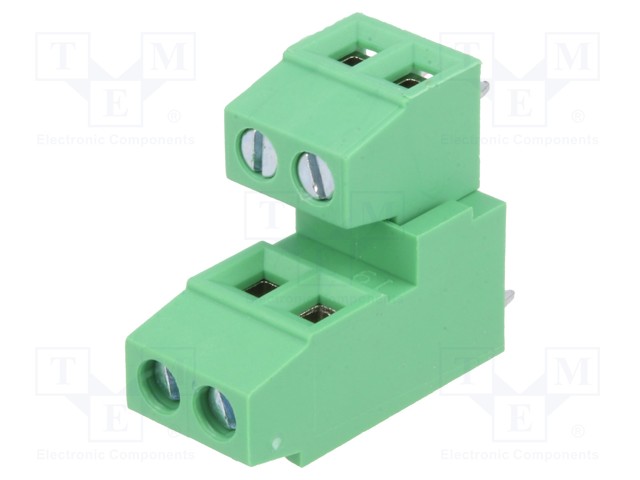 PCB terminal block; angled 90°; 3.81mm; ways: 4; on PCBs; terminal