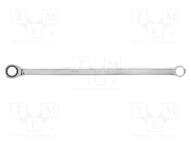 Wrench; box,with ratchet; 19mm; Chrom-vanadium steel; L: 425mm