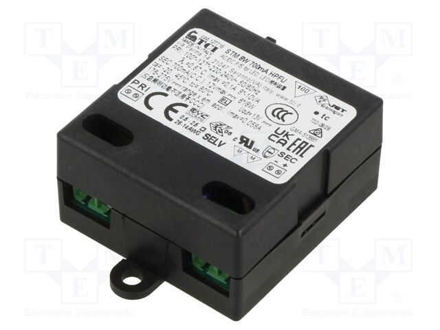 Power supply: switching; LED; 2÷12VDC; 700mA; 90÷264VAC; IP20; 77%