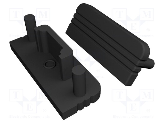 Cap for LED profiles; black; ABS; with the inscription TOPMET