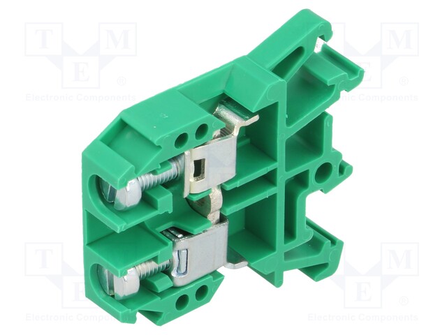 Splice terminal: rail; 0.5÷10mm2; ways: 1; terminals: 2; green; 690V