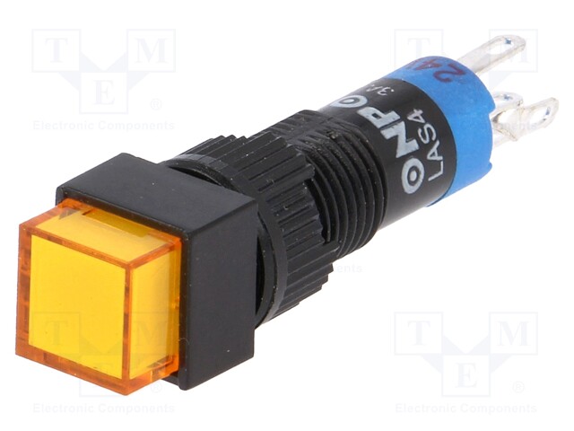 Switch: push-button; Pos: 2; SPDT; 0.5A/250VAC; 1A/24VDC; orange