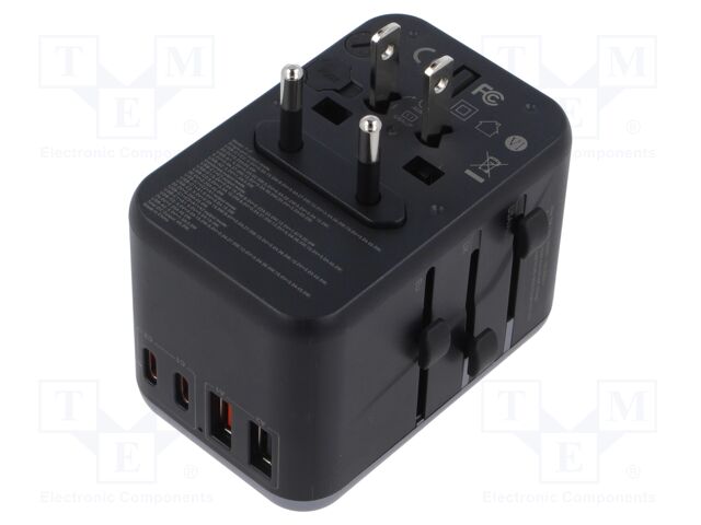 Power supply: switching; mains,universal,plug-in; 5÷20VDC; 65W