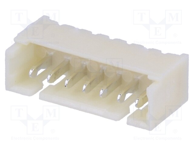 Socket; wire-board; male; 1.25mm; PIN: 7; THT; 125V; 1A; tinned