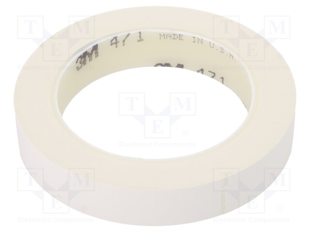 Tape: marking; white; L: 33m; W: 19mm; Thk: 0.13mm; 2.5N/cm; 130%