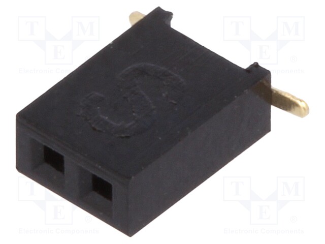 Socket; pin strips; female; PIN: 2; straight; 1.27mm; SMT; 2x1; 1A