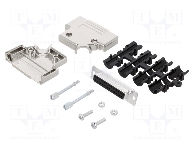 D-Sub; PIN: 25; plug; female; angled 45°; soldering; for cable