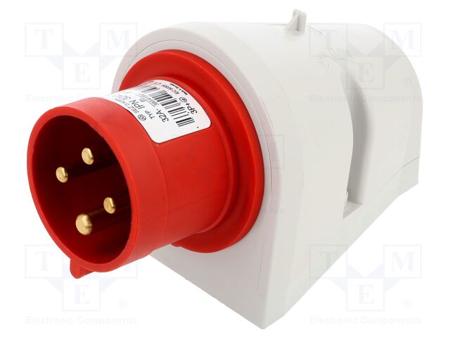 Connector: AC supply 3-phase; socket; male; 32A; 400VAC; IEC 60309