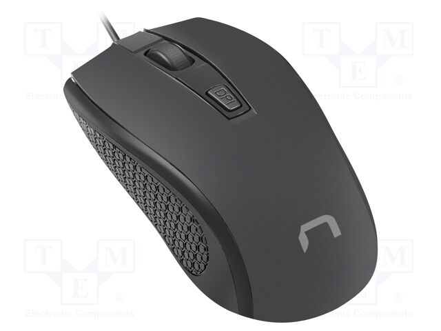 Optical mouse; black; USB A; wired; 1.8m; No.of butt: 3