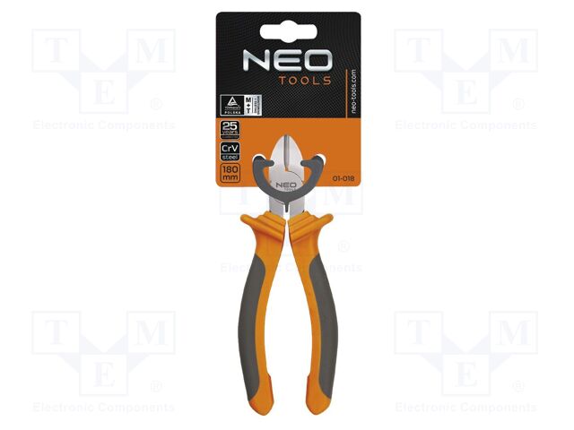Pliers; side,cutting; 180mm