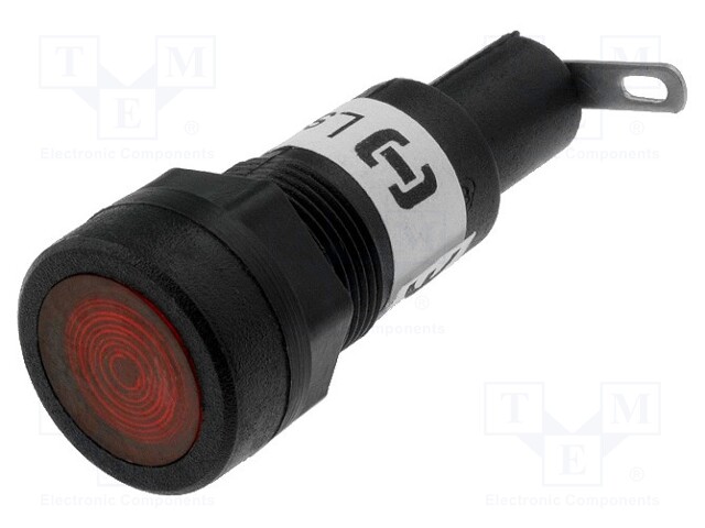 Indicator: with neon lamp; red; 230VAC; Cutout: Ø12.5mm