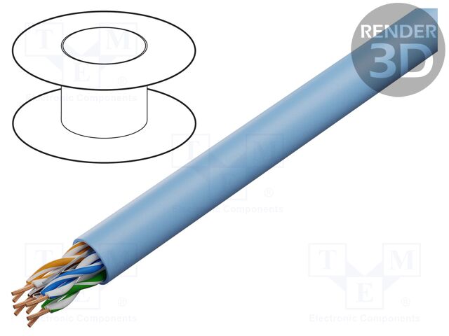 Wire; U/UTP; industrial Ethernet,outdoor; 5e; solid; Cu; 4x2x24AWG