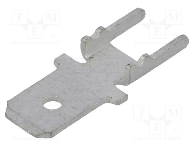 Terminal: flat; 4.8mm; 0.5mm; male; THT; brass; tinned; straight