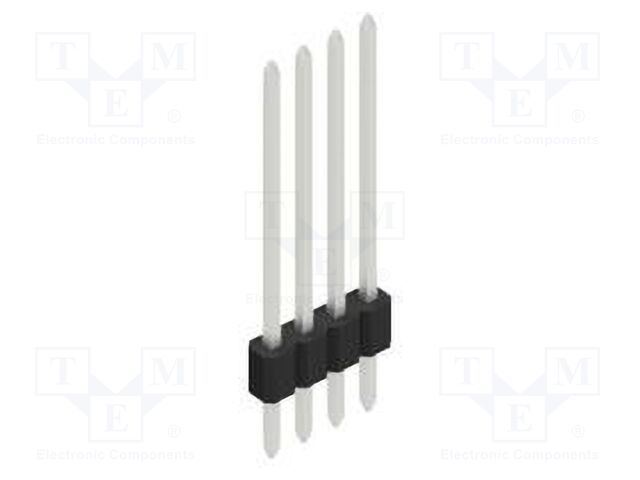 Connector: pin strips; pin header; male; PIN: 4; 1.27mm; THT; 1x4