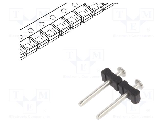 Connector: pin strips; pin header; PIN: 2; SMT; 10A; 300V; straight