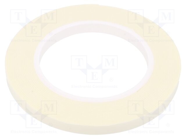 Tape: fixing; W: 9mm; L: 5.5m; Thk: 1mm; two-sided adhesive; white