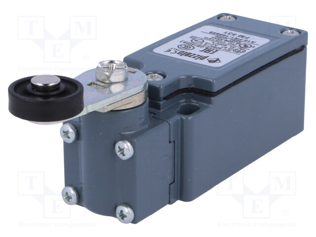 Limit switch; lever R 35mm, plastic roller Ø18mm; NO + NC; 10A