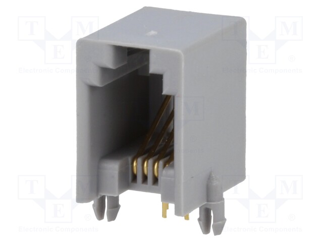 Socket; RJ9; PIN: 4; Contacts: phosphor bronze; gold-plated; THT