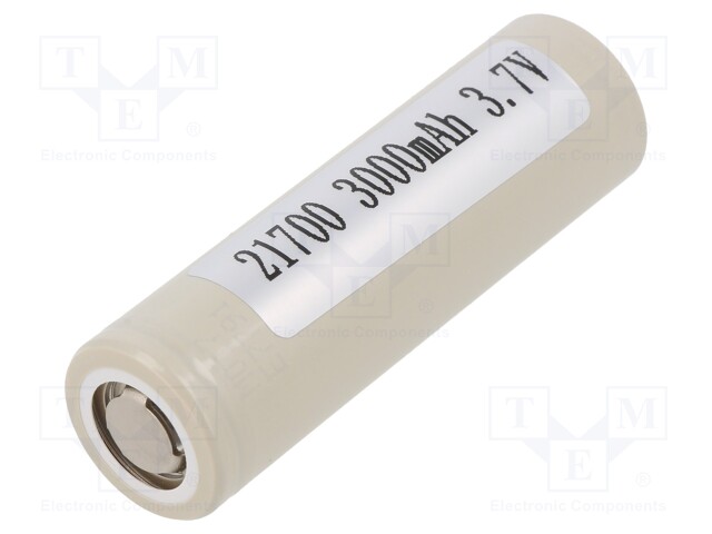 Re-battery: Li-Ion; 21700; 3.6V; 3000mAh; Ø21.2x70.3mm; 35A
