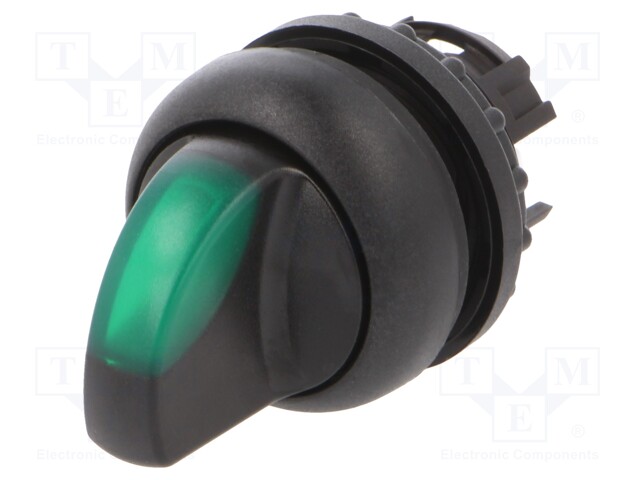 Switch: rotary; Stabl.pos: 2; 22mm; green; IP67; Pos: 2; Ø22.5mm