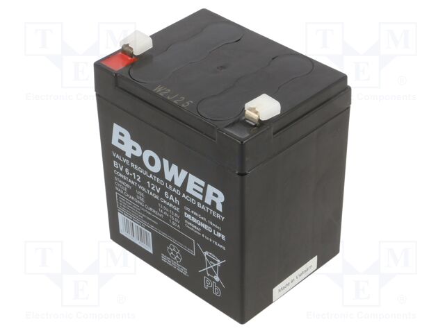 Re-battery: acid-lead; 12V; 6Ah; AGM; maintenance-free; 1.91kg; BV