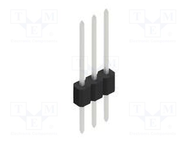 Connector: pin strips; pin header; male; PIN: 3; 1.27mm; THT; 1x3