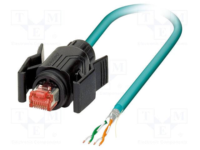 Patch cord; SF/UTP; Cat 5e; cables,RJ45 plug; stranded; Cu; 5m; PUR
