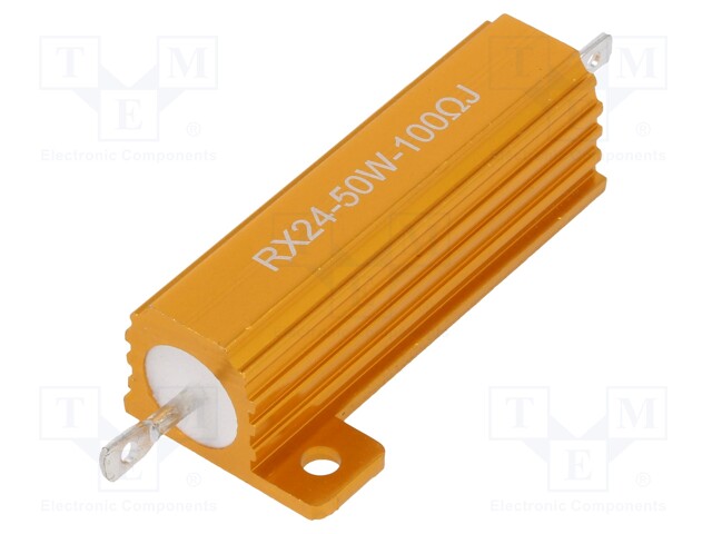 Resistor: wire-wound; with heatsink; 100Ω; 50W; ±5%; 50ppm/°C